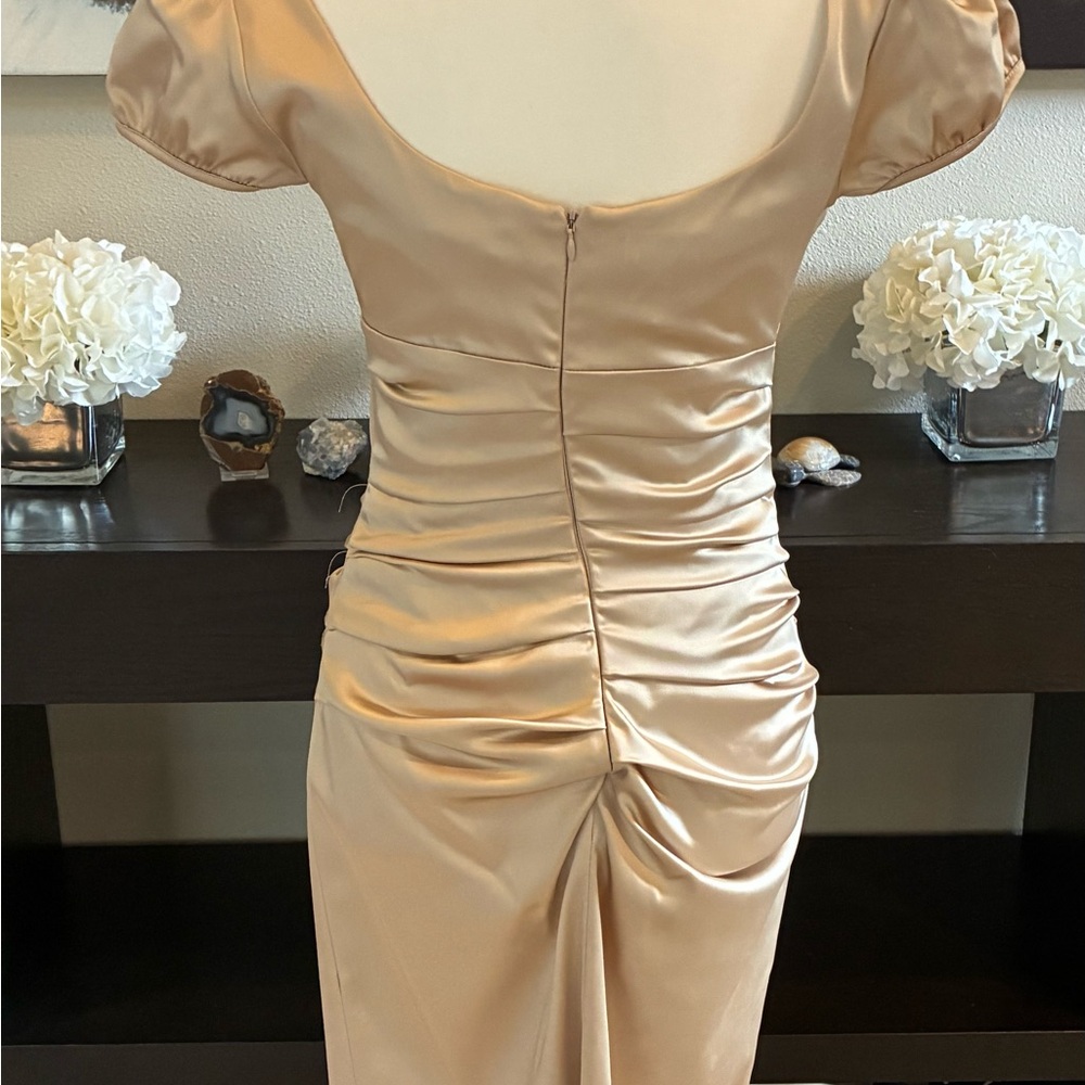 Elegant Satin Dress in Cream